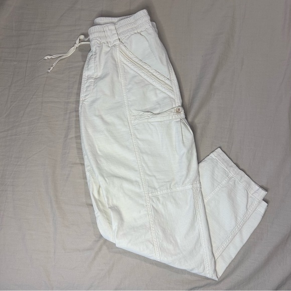 Anthropologie Cream Cargo Jogger Pants - Picture 5 of 8